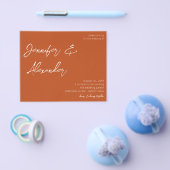 Budget Rust Orange Calligraphy Foto Wedding V2 Flyer (Einzeln)