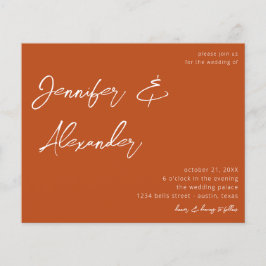 Budget Rust Orange Calligraphy Foto Wedding V2 Flyer