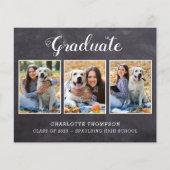 Budget Rustic 3 Foto Abschluss Einladung (Vorderseite)