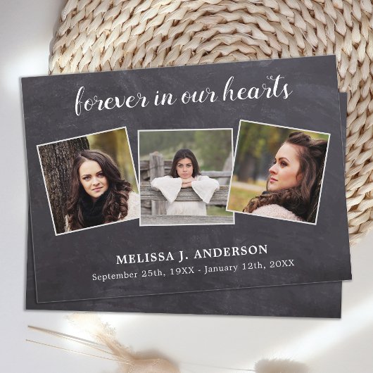 Budget Rustic 3 Foto Beileid Beerdigung Danke Mitteilungskarte