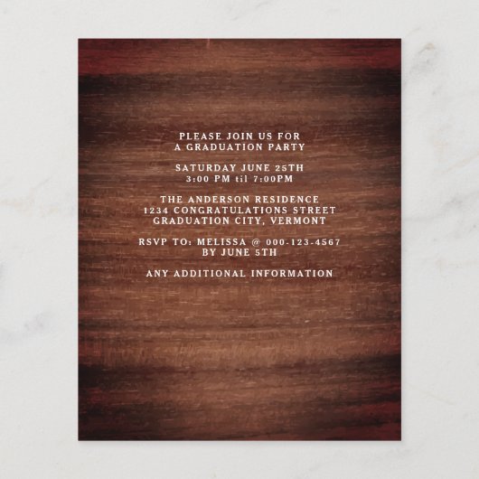 Budget Rustic 3 Foto Doodle Abschluss Einladung (Rückseite)