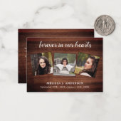 Budget Rustic 3 Foto Gedenkfeier Danke Mitteilungskarte (Vorderseite/Rückseite Beispiel)