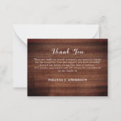 Budget Rustic 3 Foto Gedenkfeier Danke Mitteilungskarte (Rückseite)