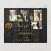 Budget rustic 5 Foto Collage Hochzeit danke Flyer (Hinten)
