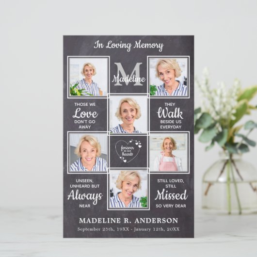 Budget Rustic 5 Fotos Gedenkfeierprogramm (Stehend Vorderseite)