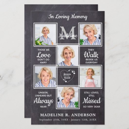 Budget Rustic 5 Fotos Gedenkfeierprogramm (Vorne/Hinten)