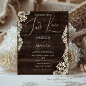 Budget Rustic All in One Wood Wedding Invitation