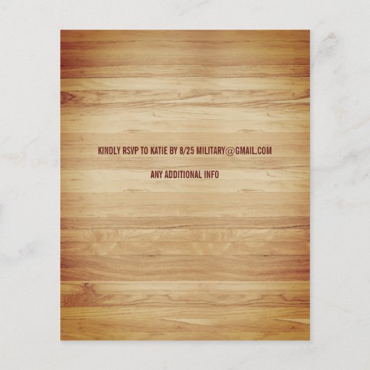 Budget Rustic American Flag Retirement Party Invit (Rückseite)