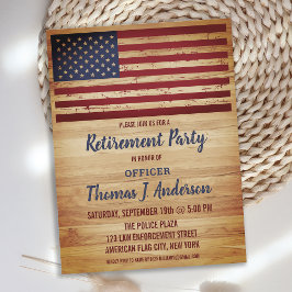 Budget Rustic American Flag Retirement Party Invit