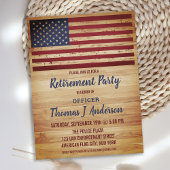 Budget Rustic American Flag Retirement Party Invit