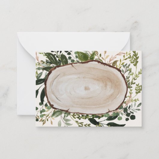 Budget Rustic Aquarell Hochzeitskarte RSVP Karte (Rückseite)