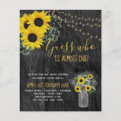 BUDGET Rustic Baby Dusche Sonnenblumen laden ein (Vorderseite)