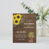 BUDGET Rustic Baby Dusche Sonnenblumen laden ein (Stehend Vorderseite)