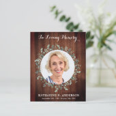 Budget Rustic Beerdigung Danke Beileid Greenery (Stehend Vorderseite)