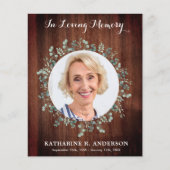 Budget Rustic Beerdigung Danke Beileid Greenery (Vorderseite)