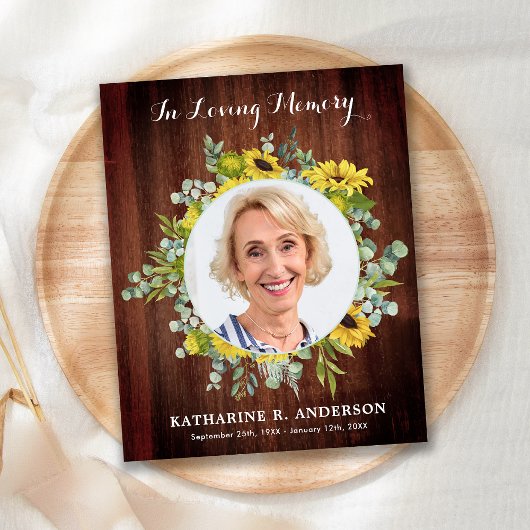 Budget Rustic Beileid Beerdigung Danke Ihnen Sonne