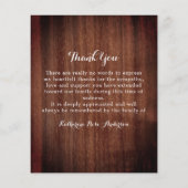 Budget Rustic Beileid Beerdigung Danke Ihnen Sonne (Rückseite)