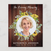 Budget Rustic Beileid Beerdigung Danke Ihnen Sonne (Vorderseite)