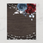 Budget Rustic Blue Floral Bridal Dusche Einladung (Rückseite)