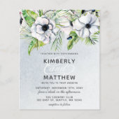 Budget Rustic Blue White Floral Wedding Einladung (Vorderseite)