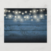 Budget Rustic Blue Wood Foto Hochzeit Einladung (Rückseite)