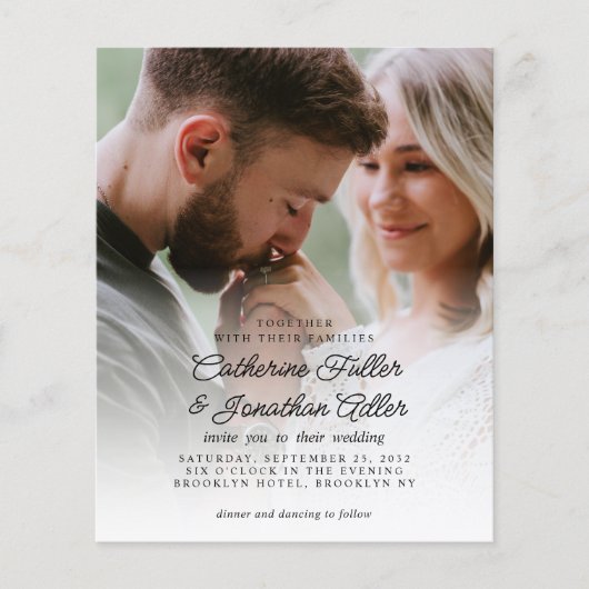 Budget Rustic Boho Chic 2 Foto Hochzeit Einladung (Vorderseite)