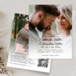 Budget Rustic Boho Chic 2 Foto Hochzeit Einladung<br><div class="desc">Budget Modernes 2 Foto in einem Einladungs-UAWG QR Details Card</div>
