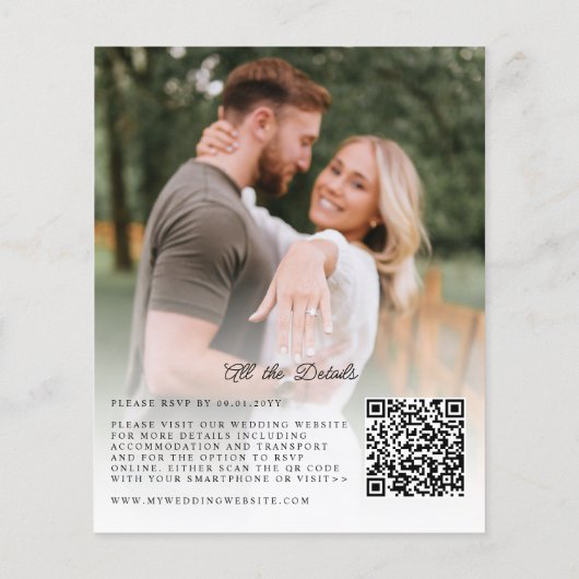 Budget Rustic Boho Chic 2 Foto Hochzeit Einladung (Rückseite)