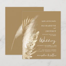 Budget Rustic Boho Pampas Hochzeitseinladung