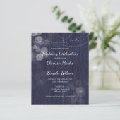 BUDGET Rustic Bokeh Lights Hochzeitseinladung (Stehend Vorderseite)