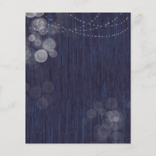 BUDGET Rustic Bokeh Lights Hochzeitseinladung (Rückseite)