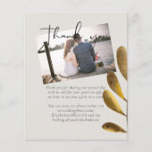 Budget Rustic Bronze Leaf Wedding Foto Vielen Dank (Vorderseite)
