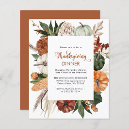 Budget Rustic Brown Erntedank Dinner Einladung