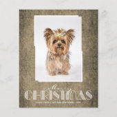 Budget Rustic Brown Frohe Weihnachts Foto Cards (Vorderseite)