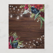 Budget Rustic Burgundy Bridal Dusche Einladung (Rückseite)