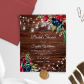 Budget Rustic Burgundy Bridal Dusche Einladung