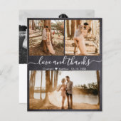 Budget Rustic Collage Wedding Danke Papier (Vorne/Hinten)