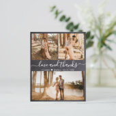 Budget Rustic Collage Wedding Danke Papier (Stehend Vorderseite)