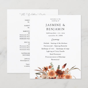 Budget Rustic Earth Florals Hochzeitsprogramm