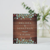 Budget Rustic Eucalyptus QR Code Wedite Einladung (Stehend Vorderseite)