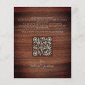 Budget Rustic Eucalyptus QR Code Wedite Einladung (Rückseite)