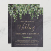 Budget Rustic Eucalyptus QR Code Wedite Einladung (Vorne/Hinten)