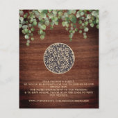 Budget Rustic Eucalyptus QR Code Wedite Einladung (Rückseite)