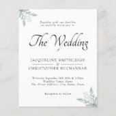 Budget Rustic Eucalyptus Wedding Einladung Flyer (Vorne)