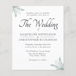 Budget Rustic Eucalyptus Wedding Einladung Flyer