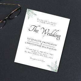 Budget Rustic Eucalyptus Wedding Einladung Flyer
