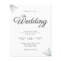 Budget Rustic Eucalyptus Wedding Einladung Flyer