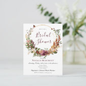 Budget Rustic Fall Floral & Greenery Brautparty Einladungspostkarte (Stehend Vorderseite)