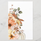 Budget Rustic Fall Florals Pumpkin Wedding Menü (Rückseite)