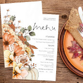 Budget Rustic Fall Florals Pumpkin Wedding Menü